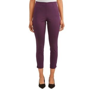 Millennium Skinny Crop Side Zipper Stretch Womens Pants Purple Size 4 NEW